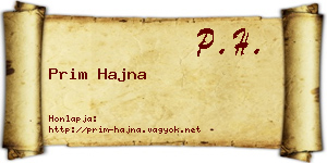 Prim Hajna névjegykártya